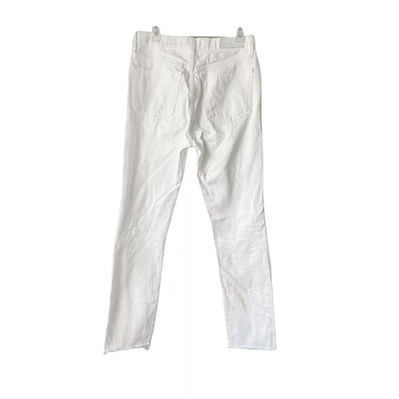 Re/Done Originals High Rise Straight Jeans in Off White with Grinding Size 30 - Picture 3 of 6